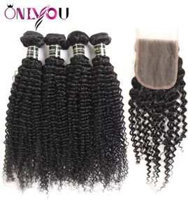 Flash oferuje Malezji Kinky Curly Virgin Hair Bundles z górną koronkową zamknięciem Kinky Curly Human Hair Extension tylko dla Ciebie W7999444