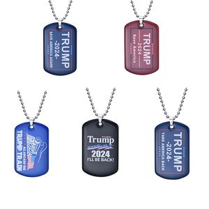 2024 Trump Necklace USA: s president Valflagga Pendant Rostfritt stål Keyring Save America Again 5 Style