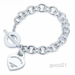 Braccialetti dello stilista 100 argento sterling 925 originale autentico classico braccialetto con chiave a forma di cuore regalo squisiti gioielli da donna 4ODH EV09