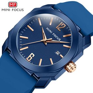 MINI FOCUS Orologio da uomo minimalista con nastro in silicone, movimento giapponese minimalista, calendario 0248G