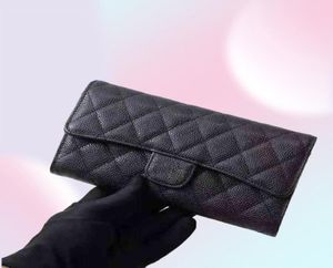 Luxury Women Wallet Designer Famous Brand och Lambskin Leather Wallet 2019 Ny Caviar Long Wallet Hight Quality Ship X2203317835118