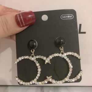 Designer Earring Brand Letter Dangle Earrings Rhinestones Hoop Earrings For Women Jewelry Accessories gift