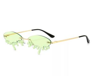2020 Drip Tears Sonnenbrille Marke Designer Randlose Tropfen Wasser Frauen Coole Sonnenbrille 8 Farben Whole3905847