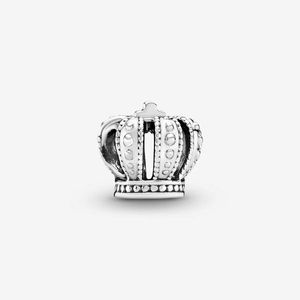 Regal Crown Charm Pandoras 925 STERLING Gümüş Lüks Takılar Set Set Yapma Taks Boncuklu Designer Kolye Kız Arkadaşı Hediye Orijinal Kutu En Kalite