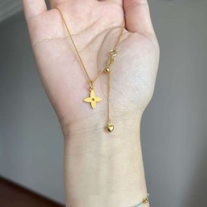 Golden Star Collar Chain Love Pendant Necklace Chinese Style Career Function Jewelry