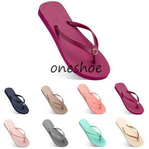 Kvinnor tofflor Fashion Flip Flops Beach Hotel inomhus Slipper Triple Black Pink White Lemon Green Gray Navy Womens Shoes Thirty Nine