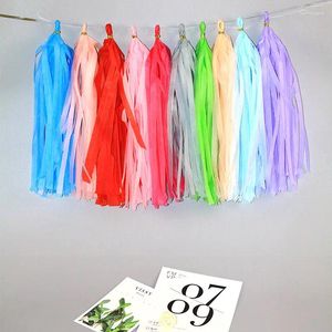 Party Decoration 15pcsTissue Paper Tassel Flower Garland For Wedding Mixed DIY Kids Birthday Festive Baby Shower Favors Supplies