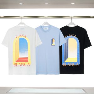 夏の新しいモロッコスタイルのファンタジーパターンゲート男性と女性のためのTシャツのストリートレジャー短袖Tシャツ240318