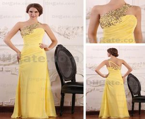 2015 Spring Fashion Evening Party Dresses One Shoulder Rhinestones Beaded Sheer Strap Actual Images5713997