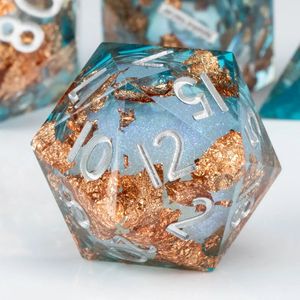 Polyhedral DND Liquid Core Sharp Edge Harts Dice Set för Dungeon och Dragon Pathfinder Rollspel D 240312