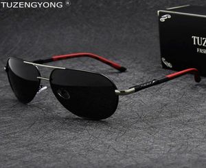 Tuzengyong Aluminium Men039S Polariserade solglasögon Klassiska varumärke Driving Sun Glasögonbeläggningslins Eyewear Accessories For Men OCU5648706