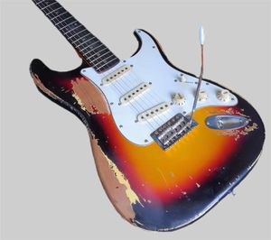 Heavyrelic SRV Elektro Gitar El Yaşlı Donanım Altın Donanım Retro Tuner Ücretsiz Nakliye