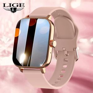 Uhren LIGE Anruf Smart Watch Frauen Benutzerdefinierte Zifferblatt Wasserdichte Smartwatch Für Xiaomi Android IOS Bluetooth Musik Uhren Mädchen Armband + box