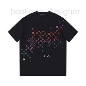 Herren T-Shirts Designer T-Shirt Digitaldruckverfahren Farbverlauf Stern Blumenmuster Mode Freizeit Sommer Männer und Frauen Modelle Baumwolle lose Kurzarm GJH9