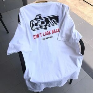 Americano hiphop casual manga curta camiseta verão rock band punk impressão rua em torno do pescoço retro algodão topo roupas masculinas 240313