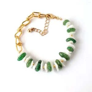 Link Bracelets Acrylic Bracelet Devil's Eye Emerald Natural Stone Women's Jewelry Charming Fashion Retro Ethnic Style