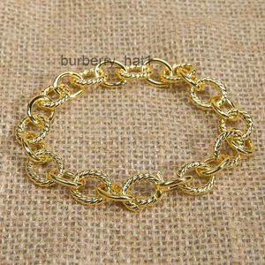 Fashion Copper Chain Bracelet for Women Men Gold Plated Twisted Cable Wire Chain with Hidden Buckle
