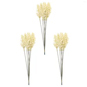 Flores decorativas 18 pçs artificial milho orelha plantas de interior casamento trigo talo decoração plástico natural seco noiva painço