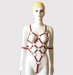 3 colori Bondage Harness femminile intero corpo regolabile cintura in pelle Pu camicia di forza collant cinghia di ritenuta fasciatura erotica sesso adulto7778928