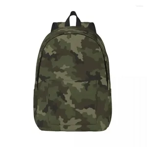 Storage Bags Green Camouflage For Teens Student School Bookbag Canvas Daypack Middle High College With Pocket