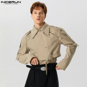 Incerun Tops American Style Mode Herren Persönlichkeit Hohlanzug Freizeit männlicher Multi-Knopf-Langarmanzug S-5xl 240329