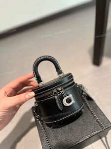 Designer dubbel dragkedja tygväska mini hinkväska kvinnor en axelkedja crossbody väska handväska modekoppling väska söt makeup väska