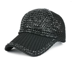 Ball Caps Women Men Studded Rhinestone Crystals Adjustable Mesh Voyageur Hat Pens For Man Trucker Unchained