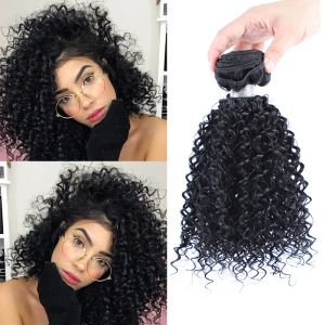 Teave Weave Synthetic Kinky Curly Hair Pacotes para Mulheres Negras Sintéticas Cabelo Cacheado Teca