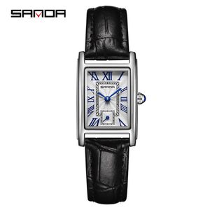 Sanda Square Steel Roman Digital Waterproof Watoof Watch Watch