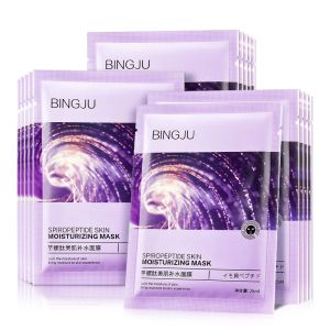 Terlik 10 PCS Taro Salyangoz Peptidi Nemlendirici Yüz Maskesi Yağ Kontrolü Akne İhale Siyah Sayfası Sarılı Peel Maske Cilt Bakımı