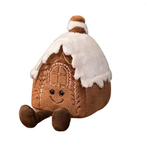 Decoração de festa Natal travesseiro de pelúcia recheado chocolate biscoito casa forma decoração almofada bonito engraçado árvore de natal boneca c
