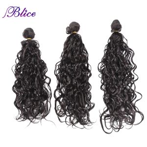 Weave Weave Blice Synthetic Water Wave Hair 3PCS/Pack Dark Brown High Temperatur Fiber 18 