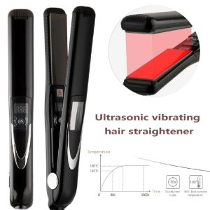 Irons vibrerande titanplatta platt järn 1 tum snabb krusfri hår rakare lätt för vågor lockar slät hår hårstyling verktyg