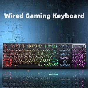 Mechanische Feel Gamer-Tastatur, schwebendes Tasten-Design, 104 Tasten, wasser- und staubdicht, ergonomische kabelgebundene Tastatur für PC-Gamer 240304
