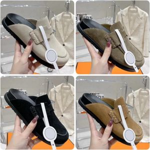 Designer skor mode go mule män kvinnor casual toffel lyxig mocka kalvskinn scuffs sandal storlek 35-45
