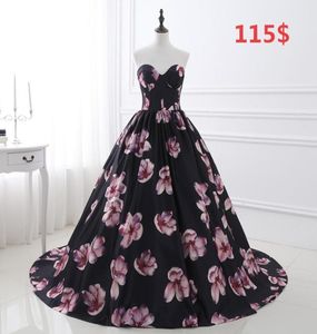 100 Real Image 2019 Elegant Print Evening Dresses Sweetheart Neck A Line Lace Up Designer Occasion arty Gown Dresses In Stock Ch1286808