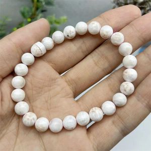 Strand Natural Rhodonite Bracelet Round Beads Women Men Healing Fengshui Energy Jewelry Lovers Gift 7.5MM 1pcs