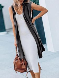 Women's Knits Women S Long Knit Cardigan Vest Sleeveless Sweater Pockets Open Front Draped Duster Casual