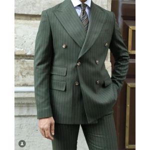 بدلات أحدث رجال شريط أخضر بدلات زي Homme Tuxedo Terno Maschulino Completeo حفل زفاف حفلة موسيقية 2 PCS السترة الرجال