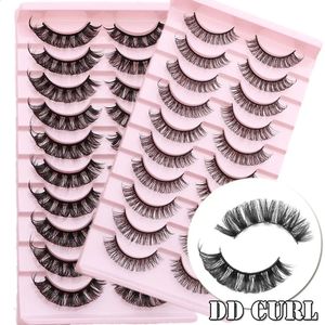 Lashes DD Curl 1023mm Russian Volumes False Eyelashes 3D Mink återanvändbara fluffiga ögonfransförlängningar 240318