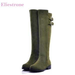 Boots Hot Brand New Winter Fashion Army Green Yellow Women Knee Botas High