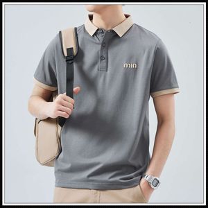 Camicia POLO corta estiva sottile e corta, T-shirt con risvolto casual versatile alla moda leggera da uomo, camicia a mezze maniche