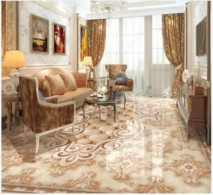 Wallpapers Custom Selfadhesive Waterproof 3d Flooring Wallpaper Wall Stickers European Style Luxury Marble Pattern Tile Parquet F9976163