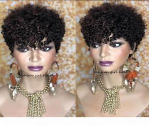 Short Sassy Curl Pixie Cut Wig kinky curly Human Hair Wigs For Women Brazilian Remy Hair 150 full Density bob wig81679178785423