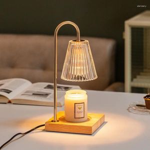 Table Lamps Fire-Free Aromatherapy Burner Glass Wax Lamp Candle Essential Oil Bedroom Atmosphere