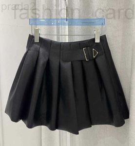 Skirts Designer Women's Short Denim Skirt, Classic Pleated Slim A-line Leather Dress, Multiple Styles, S-L 6P3Y TAP4