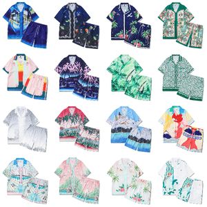 casa blanca man t shirt set masao san print mens casual skjorta och korta kvinnor lösa siden skjorta toppar bomull lösa män kvinnor skjorta casablanc skjorta ärmkläder