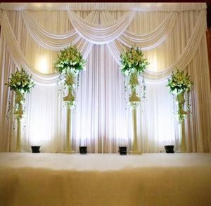 36m festa de casamento palco celebração fundo cortina de cetim pilar teto pano de fundo casamento decoração véu wt0163249304