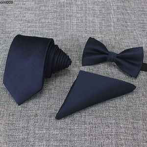 Designer Tie Three Piece Suit Mens Formal Dress Business Casual Korean Wedding Groom British Bow Pocket Towel Lup6