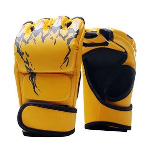 Protective Gear Adult Boxing Gloves Half Finger Sanda Thickening Gloves Sandbag Professional Microfiber Half Finger Boxing Gloves yq240318